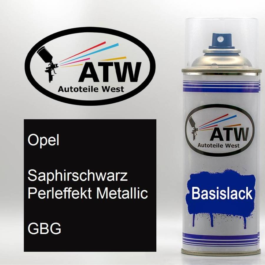 Opel, Saphirschwarz Perleffekt Metallic, GBG: 400ml Sprühdose, von ATW Autoteile West.